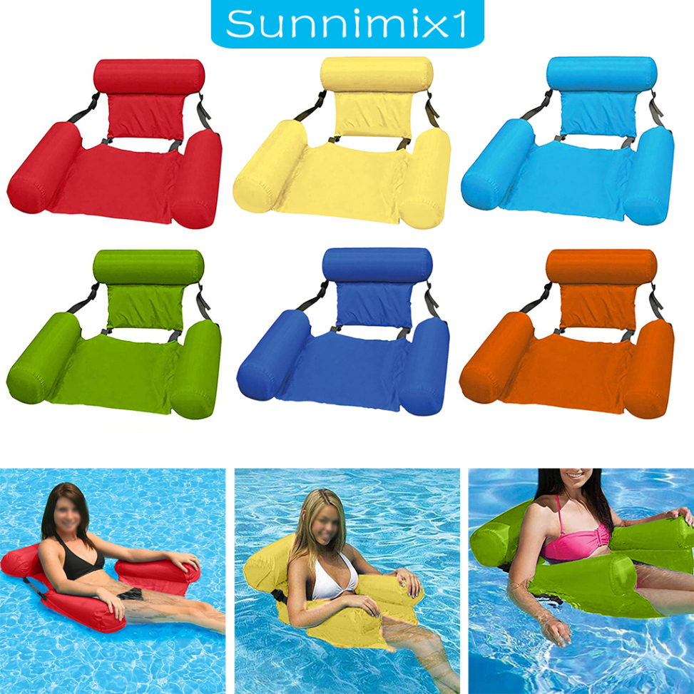 [SUNNIMIX1]2 Inflatable Swimming Floating Chair Pool Float Lounge Chair Sofa Bed for Adults