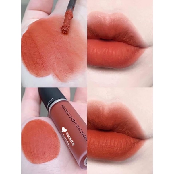 Son kem lì MAC Power Kiss Liquid LipColour màu 998 Cam cháy- Sorry Not Sorry 5ml
