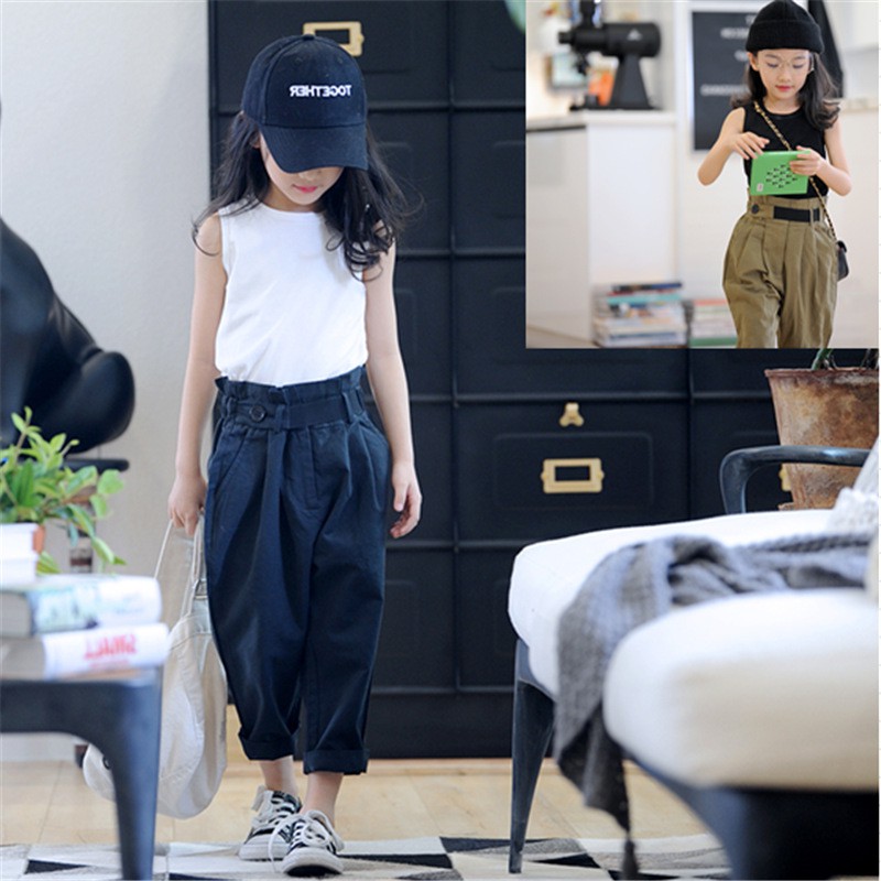 Set Đồ 2 Món Áo Không Tay + Quần Dài Thời Trang Mùa Hè Mới Cho Trẻ Em 3-9 Tuổi
