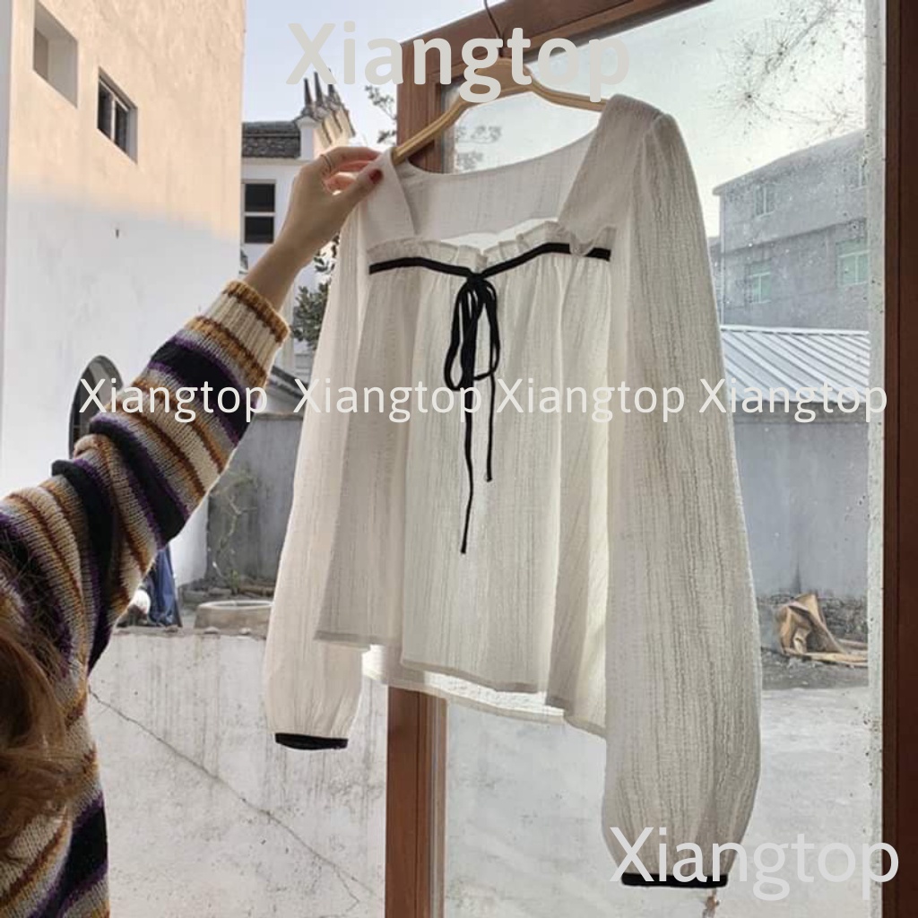 Áo babydoll cổ vuông tiểu thư ullzang hàng QC A289 freeship50k