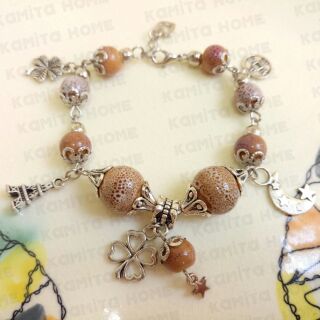 Vòng hạt gốm mix charm