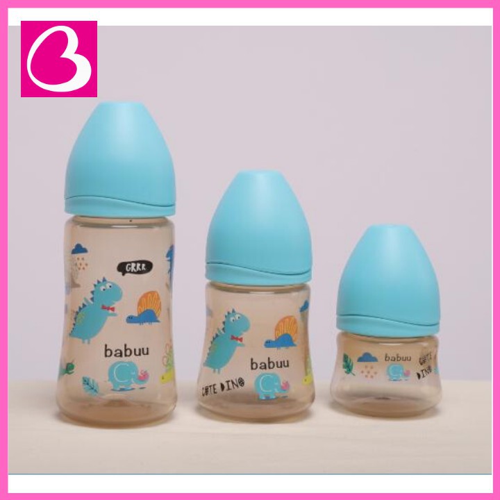 [Mã 267FMCGSALE giảm 8% đơn 500K] Bình sữa cổ rộng nắp bầu Babuu Baby Nhật Bản cho bé 90ml, 150ml, 240ml