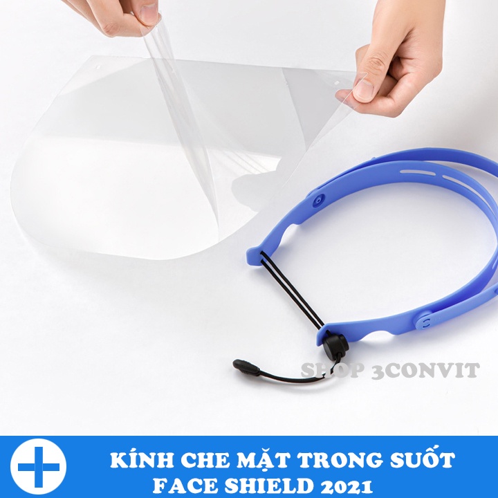 (Chỉ ship TPHCM) Kính Face Shield che mặt trong suốt chống giọt bắn 2021