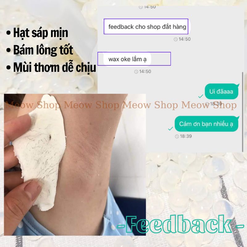 Sáp wax lông nóng Hard wax beans dừa coconut siêu bám lông, an toàn cho da 50g/100g
