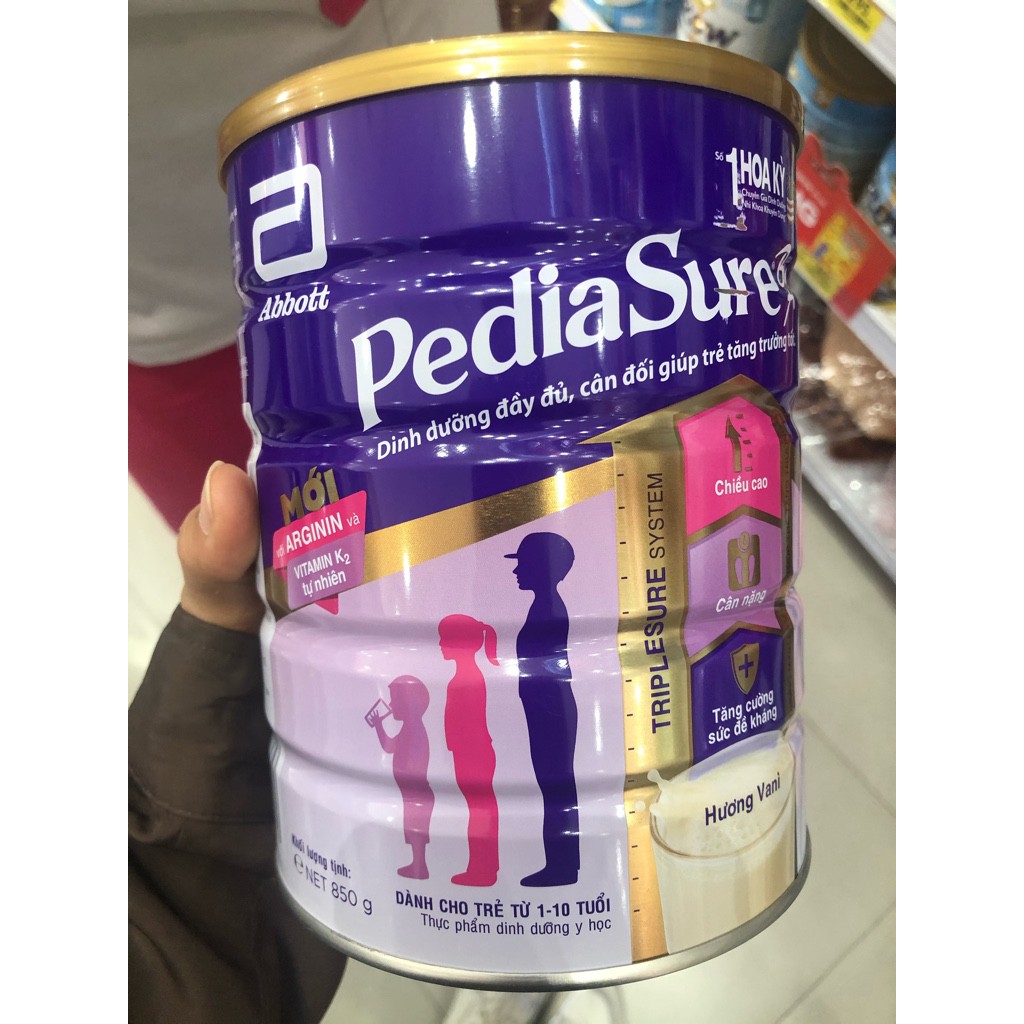 SỮA BỘT PEDIASURE BA 850G CHO TRE 1-10 TUỔI