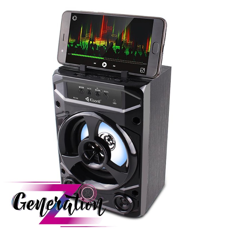 Loa bluetooth Kisonli KK-02 có quai xách - hỗ trợ USB/Thẻ nhớ/FM/AUX