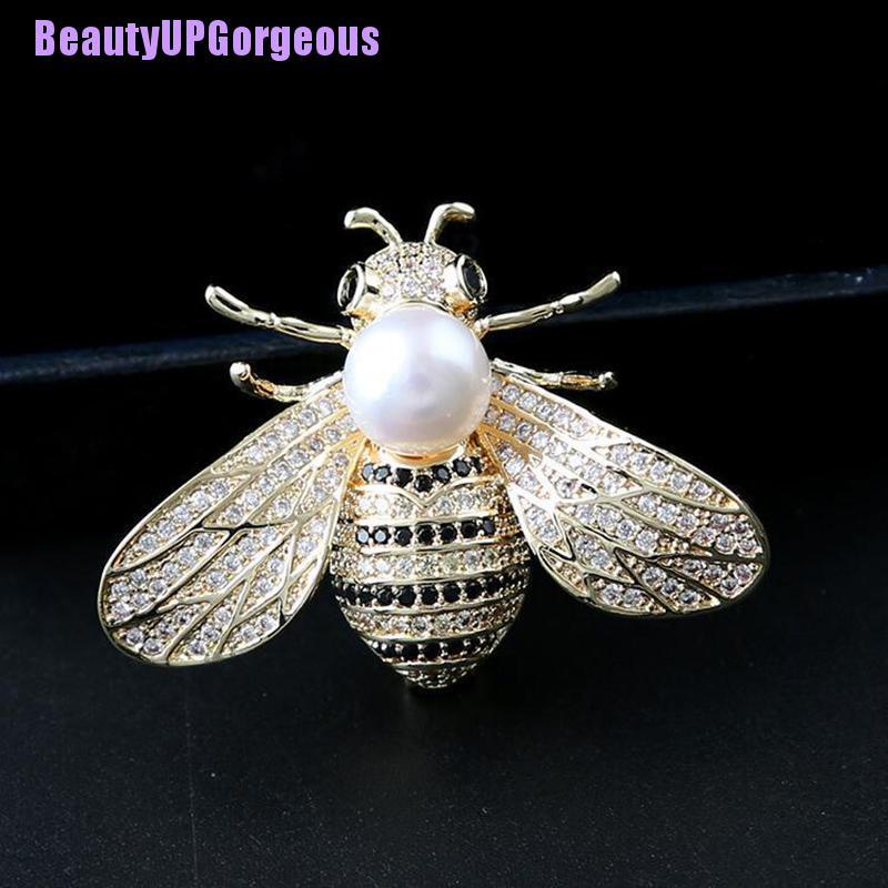 Trâm cài áo hình chú ong đính đá pha lê sang trọng