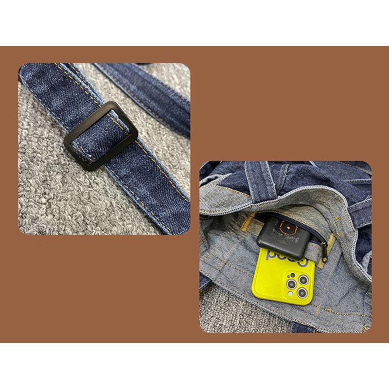 Túi Xách Denim Đeo Vai Kích Cỡ Lớn Phong Cách Retro Dành Cho Nữ