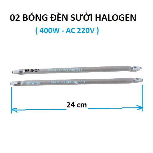 Bóng đèn sưởi -quạt sưởi 300 -400w thẳng 24cm không dây