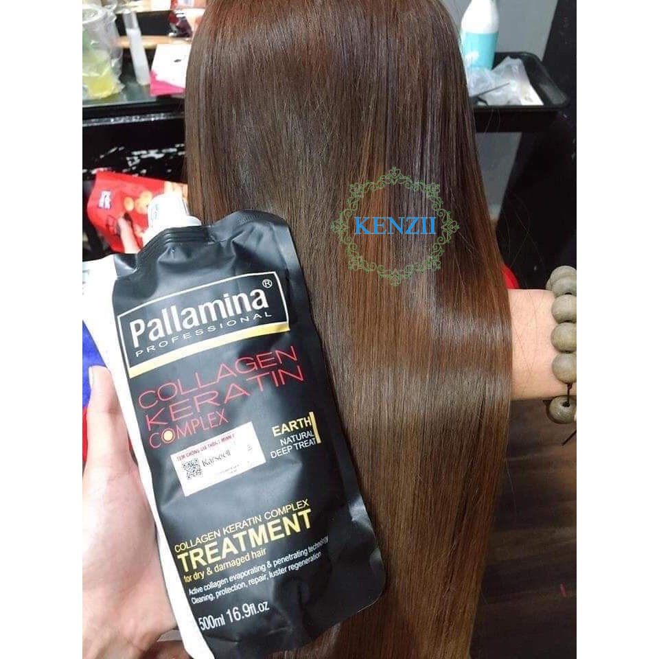 KEM HẤP Ủ TÓC CAO CẤP PHỤC HỒI KHÔ XƠ HƯ TỔN NẶNG  COLLAGEN KERATIN PALLAMINA 500ML - KENZII HAIR