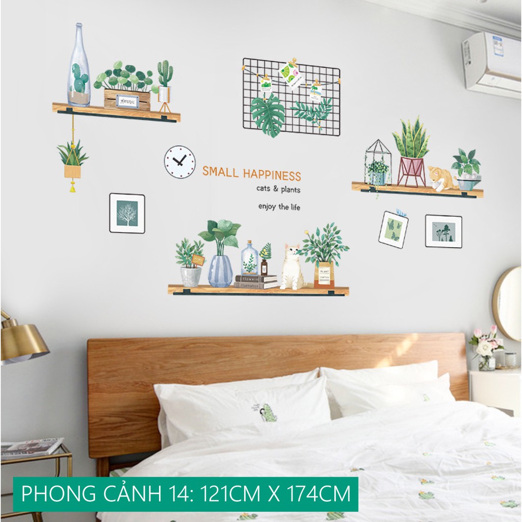 DECAL DÁN TƯỜNG DECOR PHÒNG NGỦ,PHÒNG KHÁCH SPA CÂY XANH-TRANH DÁN TƯỜNG TRANG TRÍ 3D HÀN QUỐC