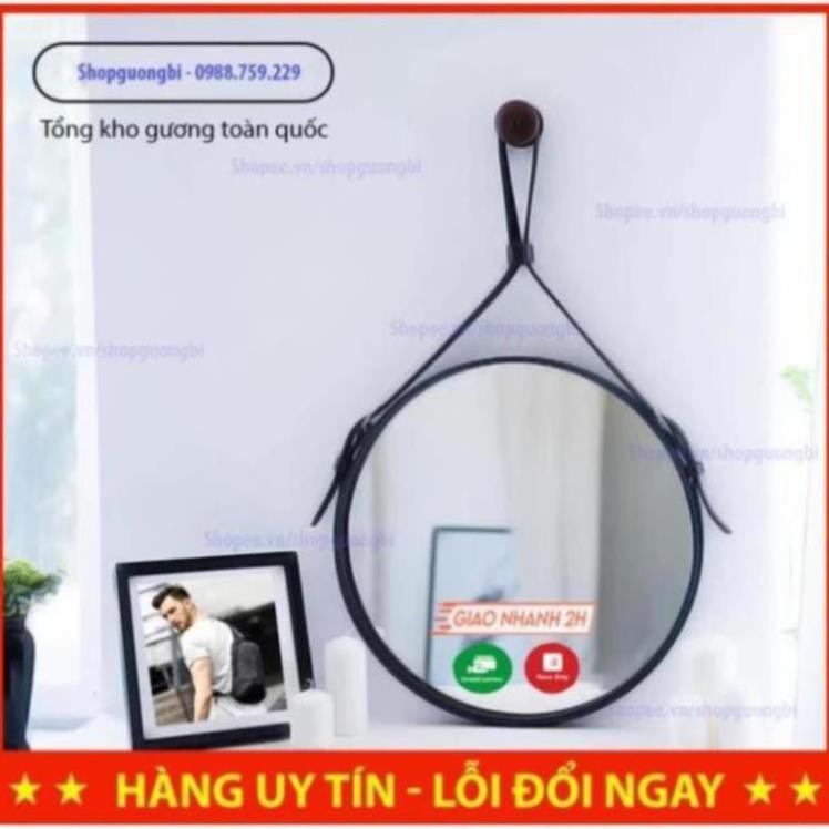 [Giá Hủy Diệt] Gương Soi Tròn Treo Tường Dây Da Giá Xưởng