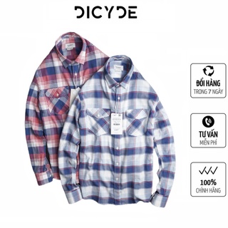 Áo sơ mi kẻ dạ caro khoác ngoài form rộng dài tay DICYDE DSC.113,43 cao cấp