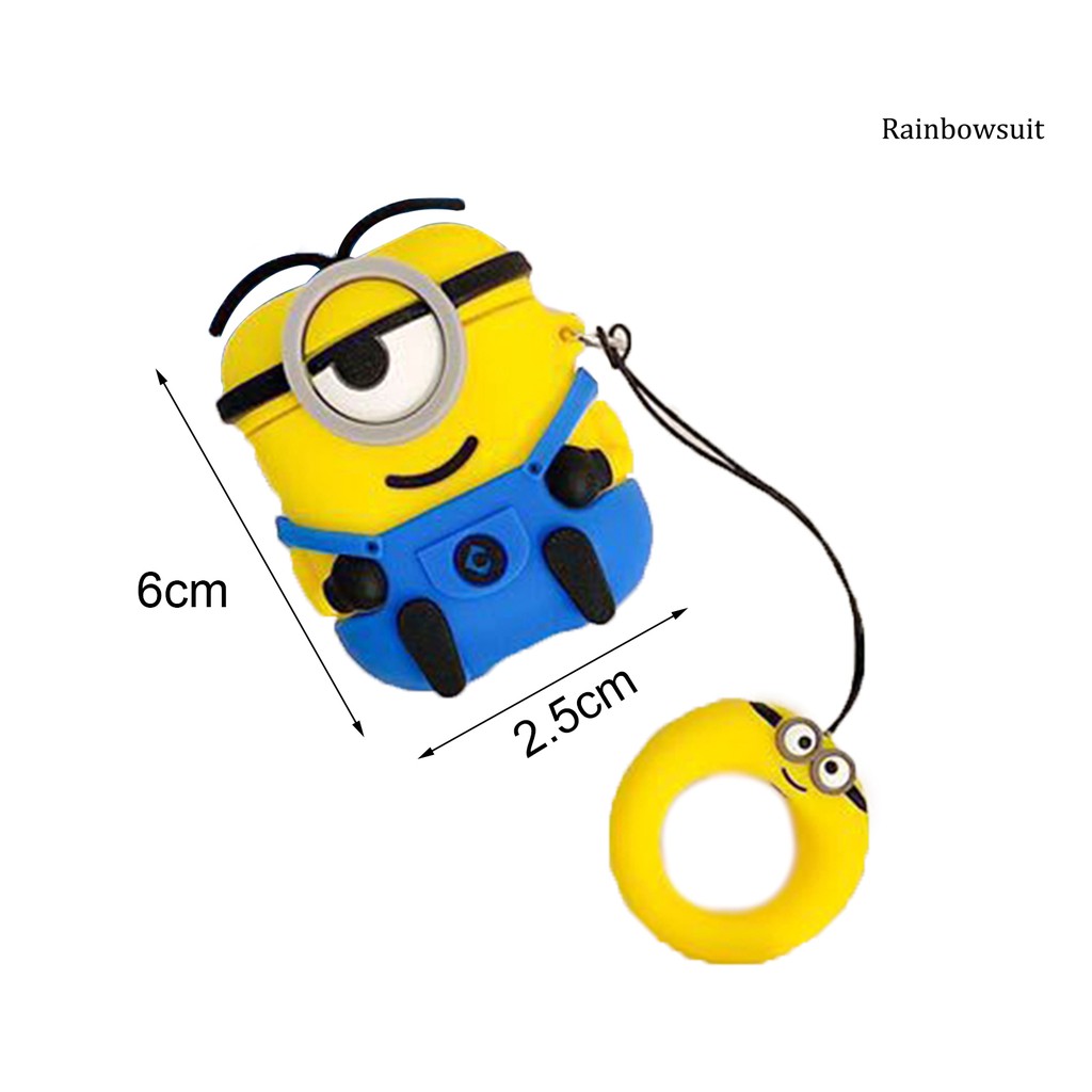 Hộp đựng tai nghe Bluetooth hoạt hình Minion bằng silicon cho AirPods 1 2