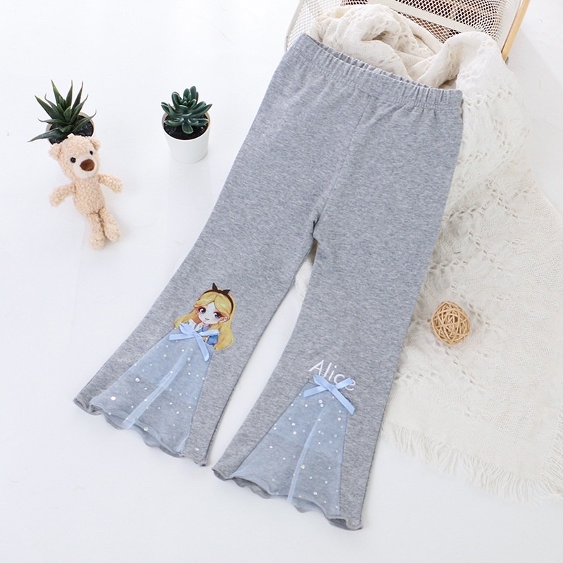 Quần Legging ống loe họa tiết hoạt hình cho bé 10-22kg❤️ chất Cotton co giãn 4 chiều