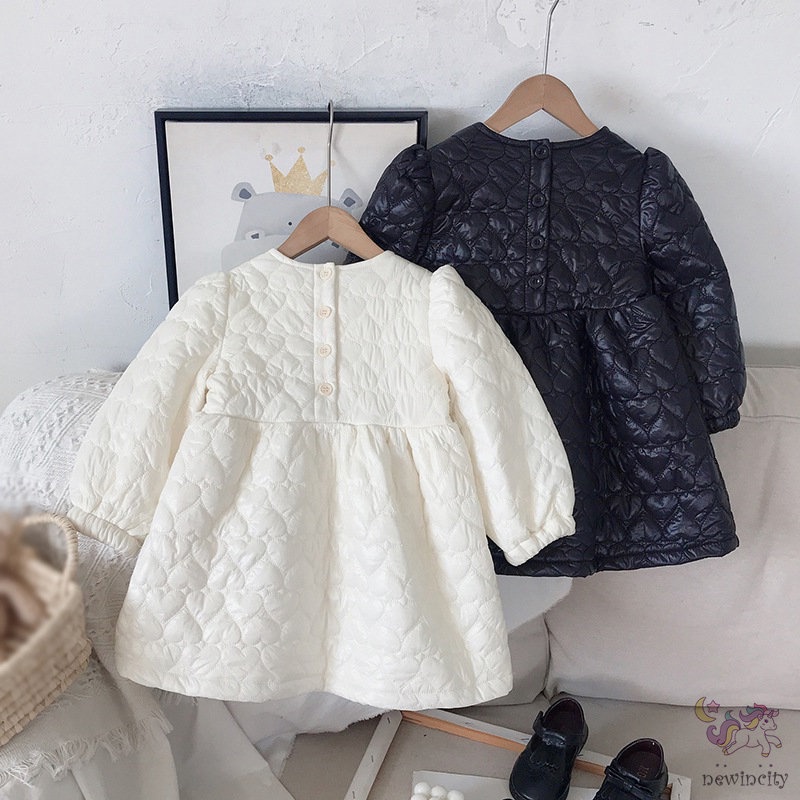 Đầm cotton dày thời trang mùa đông hàn quốc dành cho bé gái