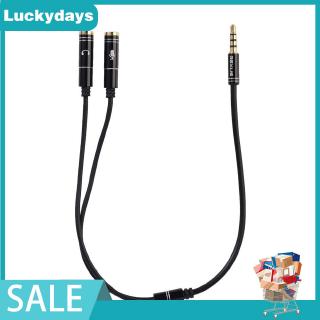 3.5mm Jack Headphone&amp;Mic Audio Splitter Gold-Plated Aux Extension Cable
