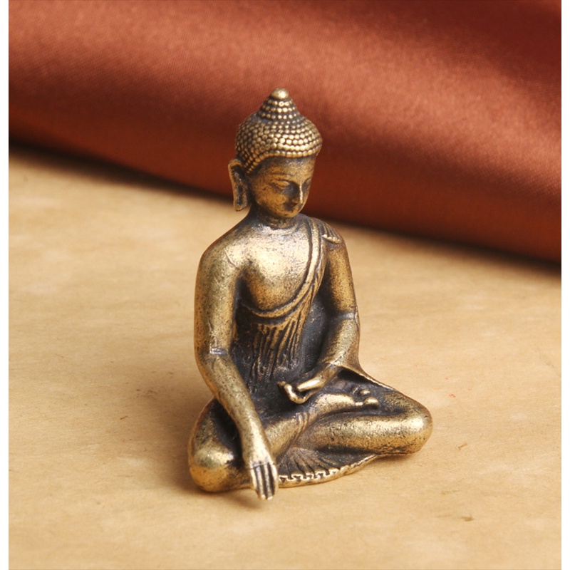 Móc khóa đồng thau hình phật ngồi may mắn phong thủy đẹp phong cách sưu tầm.