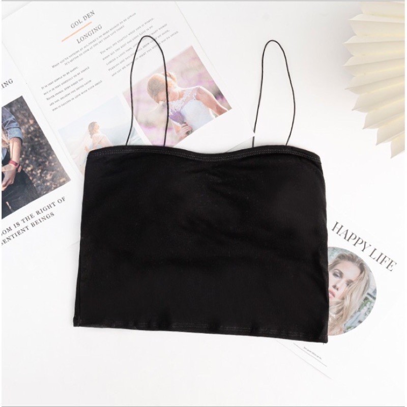 Áo 2 dây mảnh cotton dáng lửng, bra ống quây ngực, thời trang | BigBuy360 - bigbuy360.vn