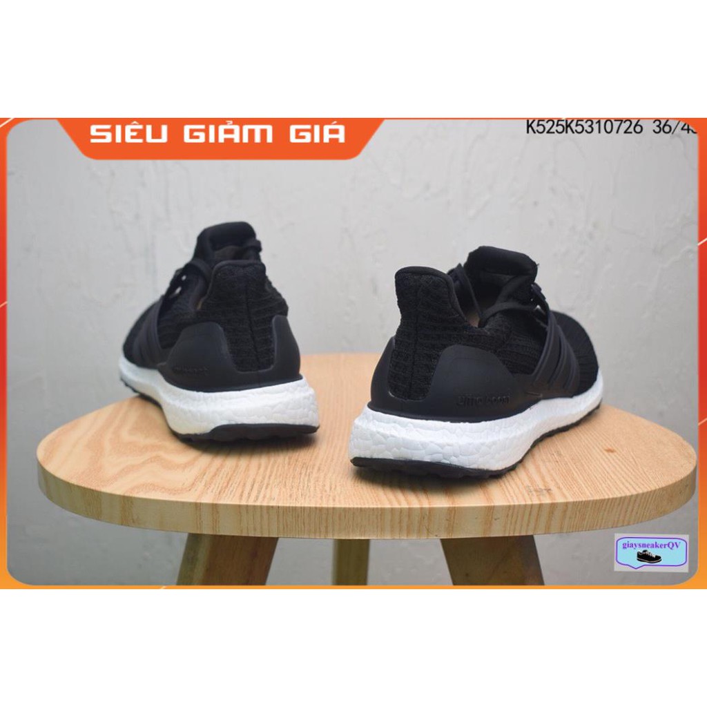 Giày Thể Thao Sneakers   ULTRA BOOST 4.0 đen đế trắng cực đẹp cho cả nam và nữ