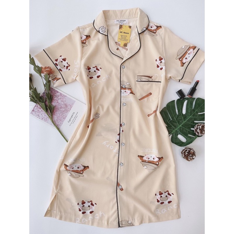 💋(Có video ảnh thật) Váy Pijama lụa ♥️thoải mái♥️dưới freesize♥️dưới 65kg 😊😊😊 | BigBuy360 - bigbuy360.vn