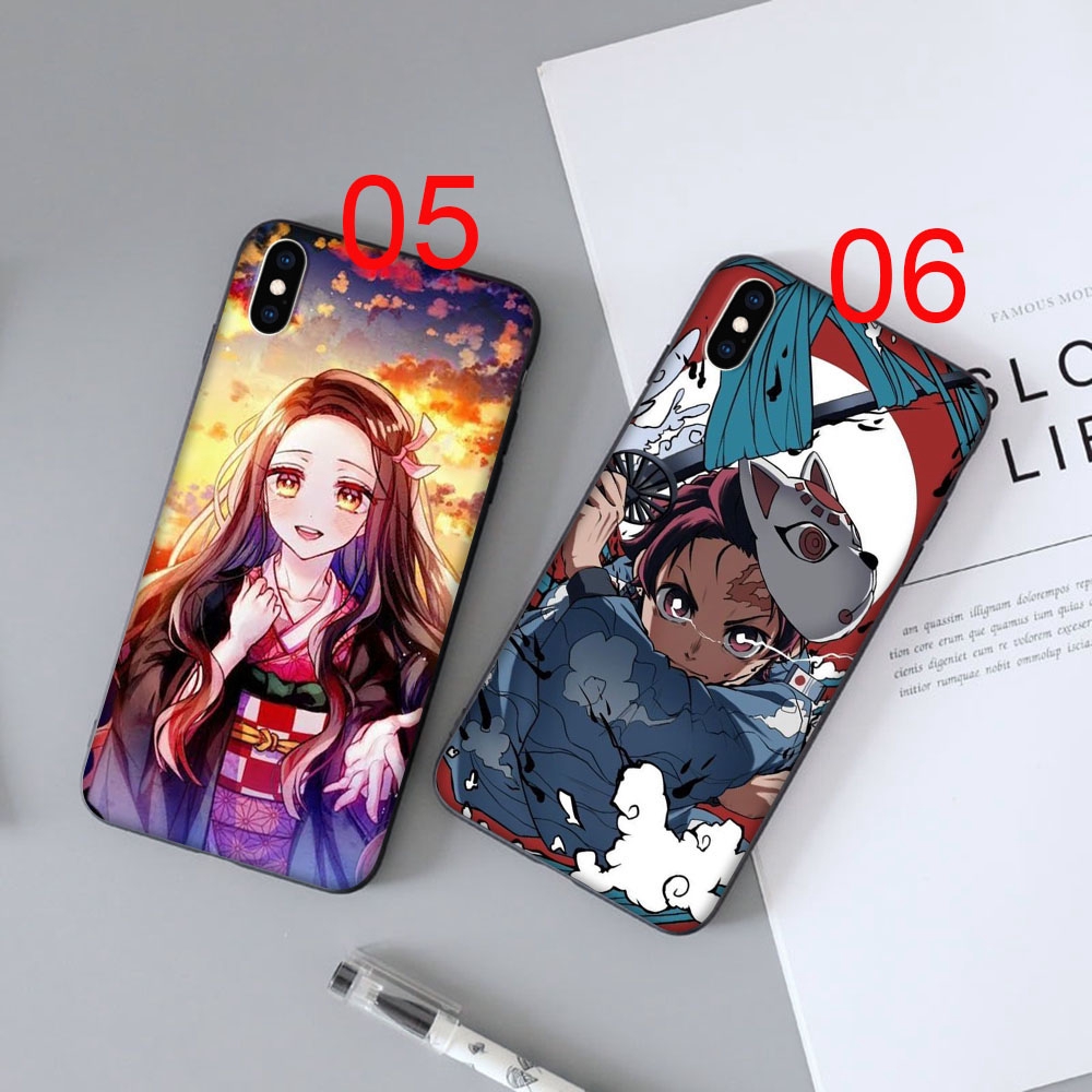 Ốp điện thoại mềm hình anime Demon Slayer cho iPhone 5 5s 6 6s Plus 7 8 SE