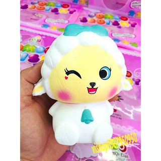 SQUISHY CỐ GÁI CỪU TRẮNG ĐEO NƠ CƯỜI  (huongtrang15)