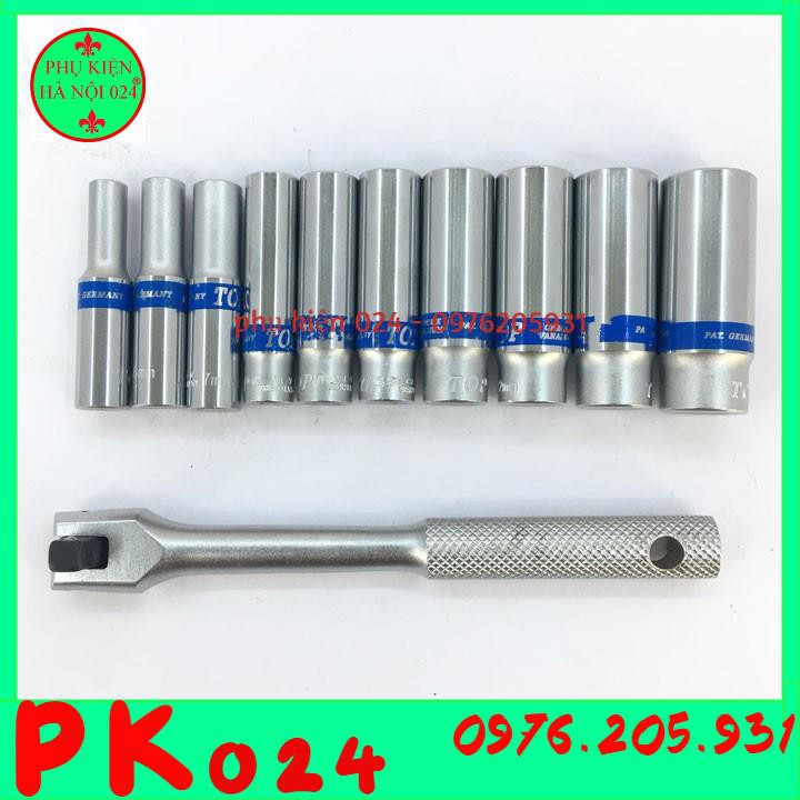 Bộ Tuýp 11 Chi Tiết 1/4&quot; Tay Vặn Khẩu Dạng Lắc TOP 5-14mm