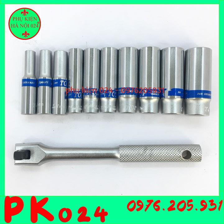 Bộ Tuýp 11 Chi Tiết 1/4" Tay Vặn Khẩu Dạng Lắc TOP 5-14mm