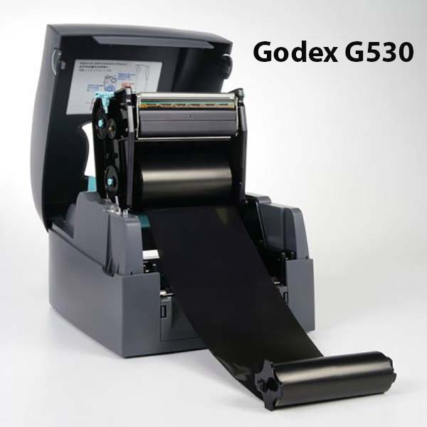 Cuộn mực in Ribbon WaxResin PWR230 110mm 300m cho máy GoDEX G500 G530 TSC TE-200 Xprinter H500B