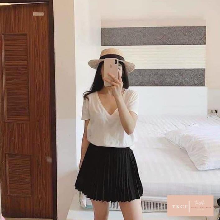 Chân Váy Xếp Li Dáng Ngắn Nữ TONGKHOCHITUE , Váy A , Váy Ngắn Đen Xoè 😘