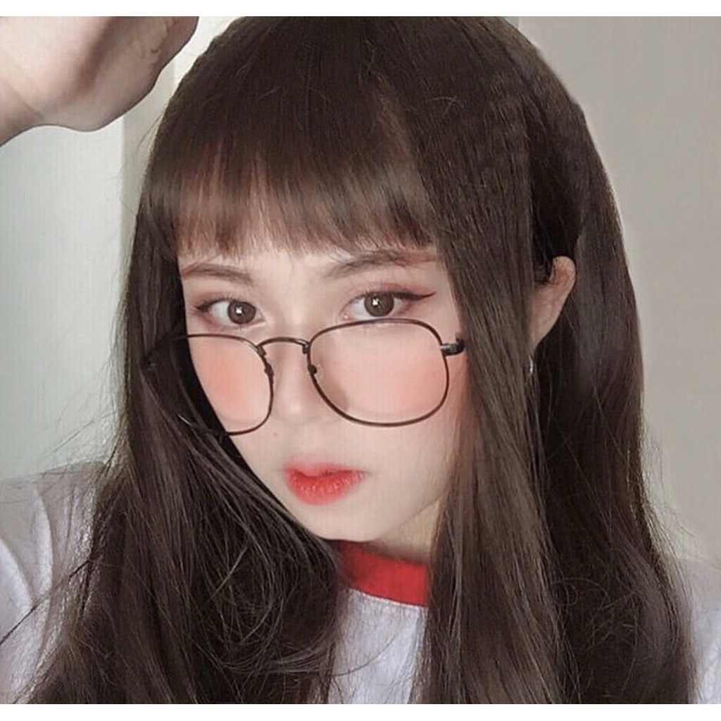 Mắt kính giả cận nam nữ gọng kim loại mặt tròn chống tia uv ánh sáng xanh- NÔ BẦU