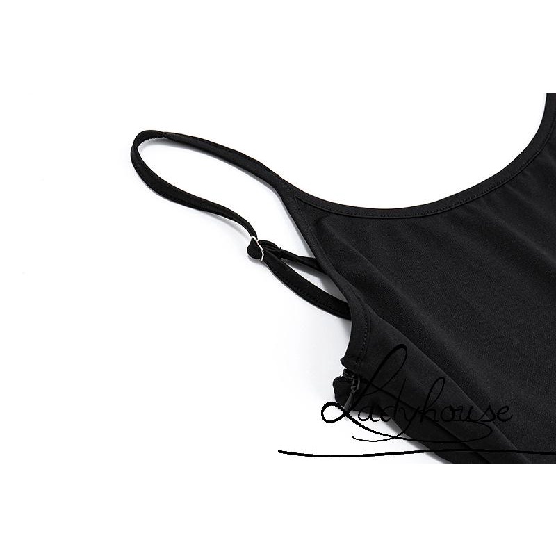 Áo liền quần Hai Dây Hở Lưng Màu Sắc Trơn Quyến Rũ Dành Cho Nữ