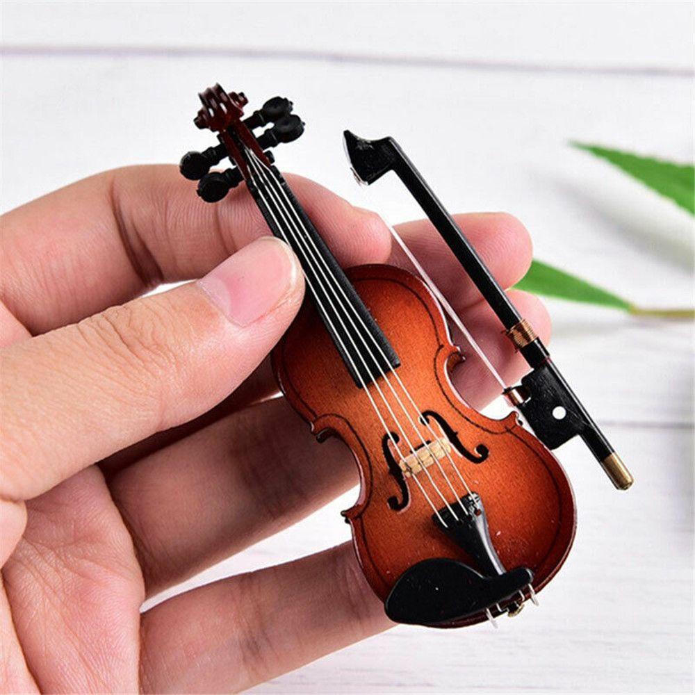 Đàn Violin Mini 9cm Kèm Hộp Đựng Bằng Gỗ Chất Lượng Cao 1