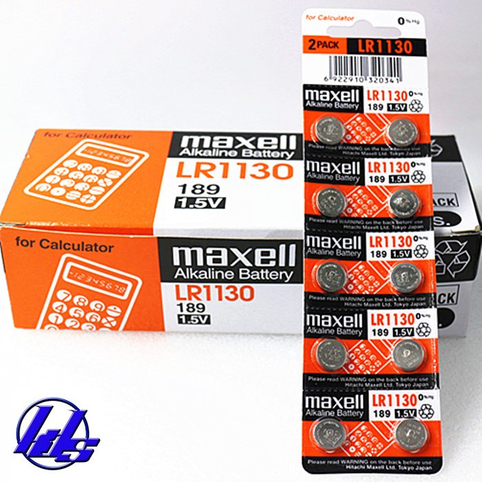 Pin Maxell LR1130 - 189 - AG10 Alkaline - Vỉ 10 viên