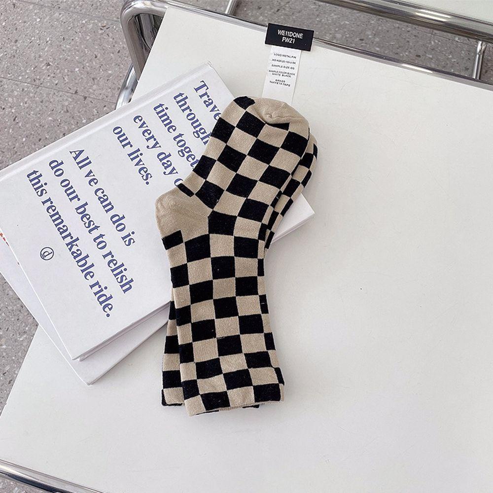 MXGOODS Đôi Vớ Cotton Họa Tiết Hình Học Đơn Giản Phong Cách Hip Hop Nhật Bản Dành Cho Nữ