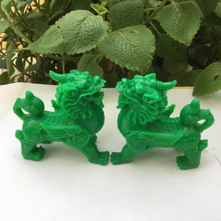 Cặp tượng tỳ hưu màu xanh lá