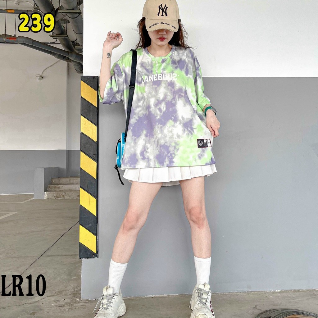 Áo thun loang màu 𝑭𝒓𝒆𝒆𝒔𝒉𝒊𝒑 Áo phông unisex LR10 vải cotton xượt poli co giãn thấm hút tốt, không xù lông
