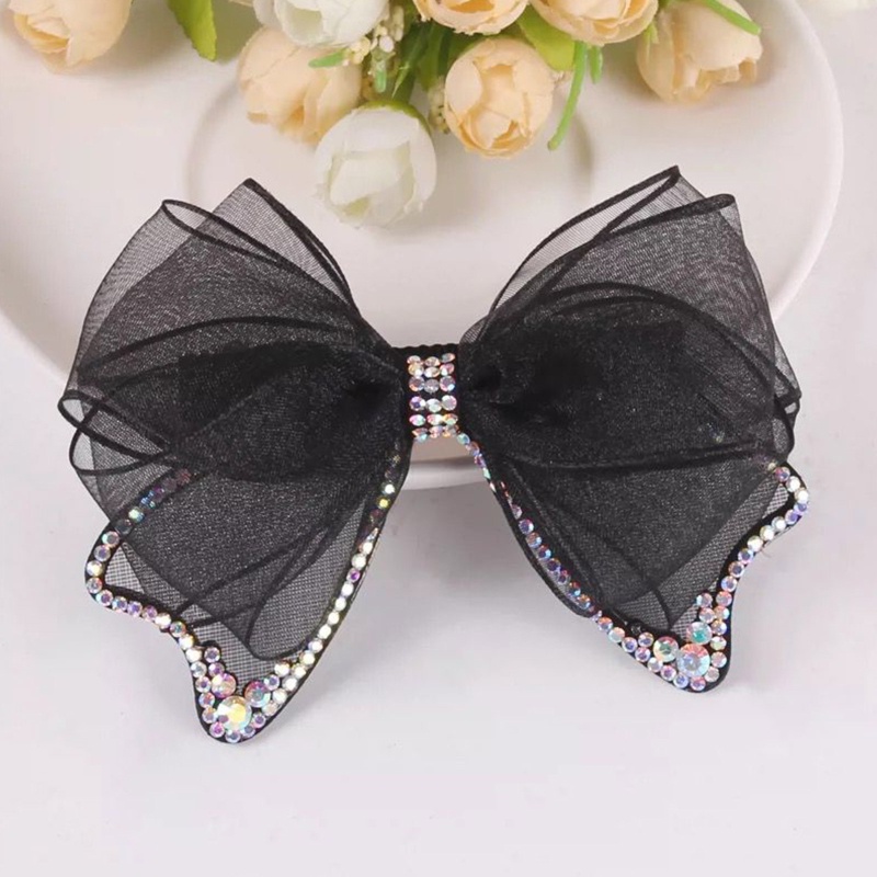 Kẹp Tóc Hình Nơ Lưới Đính Đá Phong Cách Lolita Nhật Bản Ngọt Ngào Cho Nữ