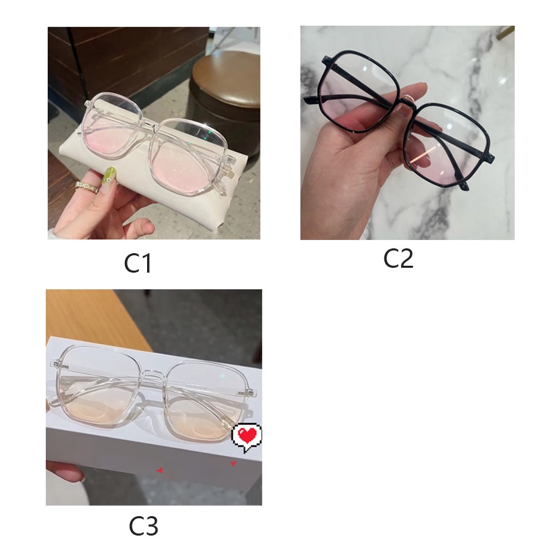 Kính Mát Gọng Vuông Trong Suốt Chống Tia UV Thời Trang Cho Nữ