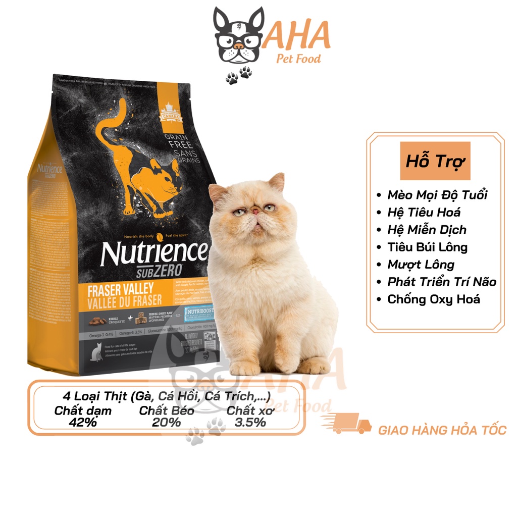 Thức Ăn Hạt Cho Mèo Ba Tư Nutrience Subzero Bao 2,27kg - Thức Ăn Cho Mèo, Gồm Có 4 Loại Thịt Cá, Rau Củ, Trái Cây