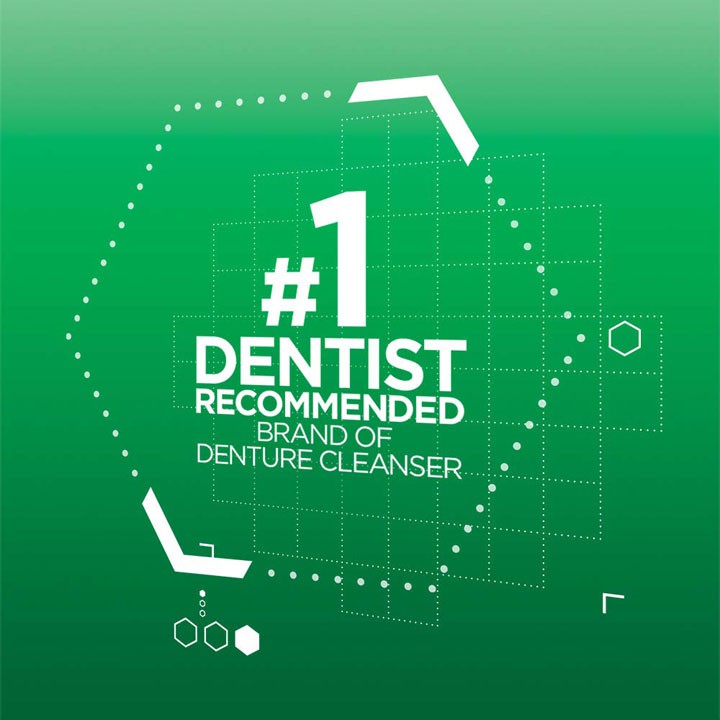 Viên sủi trắng răng giả Polident 3 Minute Triple Mint Antibacterial Denture Cleanser Effervescent, 120 viên