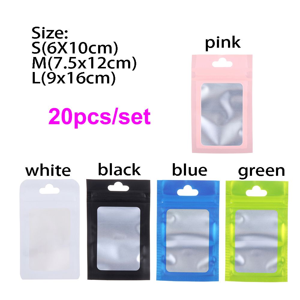 Set 20 Túi Zip Bằng Lá Nhôm Có Thể Tái Sử Dụng Chống Thấm Nước Nhiều Màu Sắc