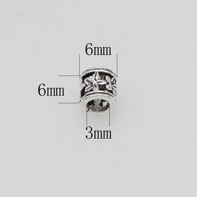 Charm trụ họa tiết bông hoa - KL056