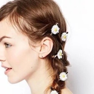 Cột tóc, kẹp tóc hình hoa cúc trắng nhị vàng