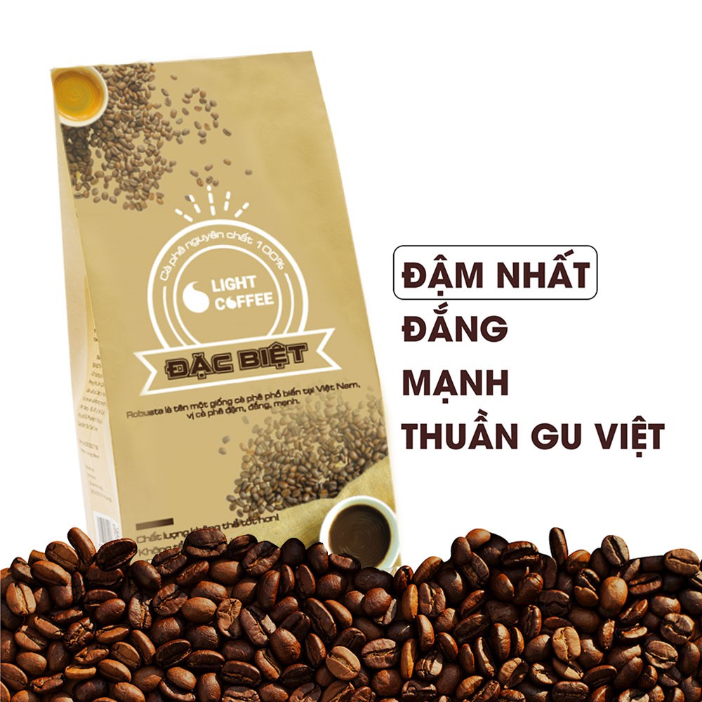 Cà phê Đặc biệt Light Coffee dạng bột nguyên chất 100% , Vị đậm đắng mạnh -500gr