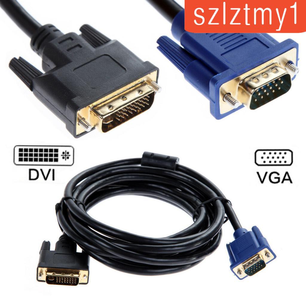 Dual Link DVI-I DVI 24+5 Pin to VGA D-Sub Video Adapter Cable Converter Lead