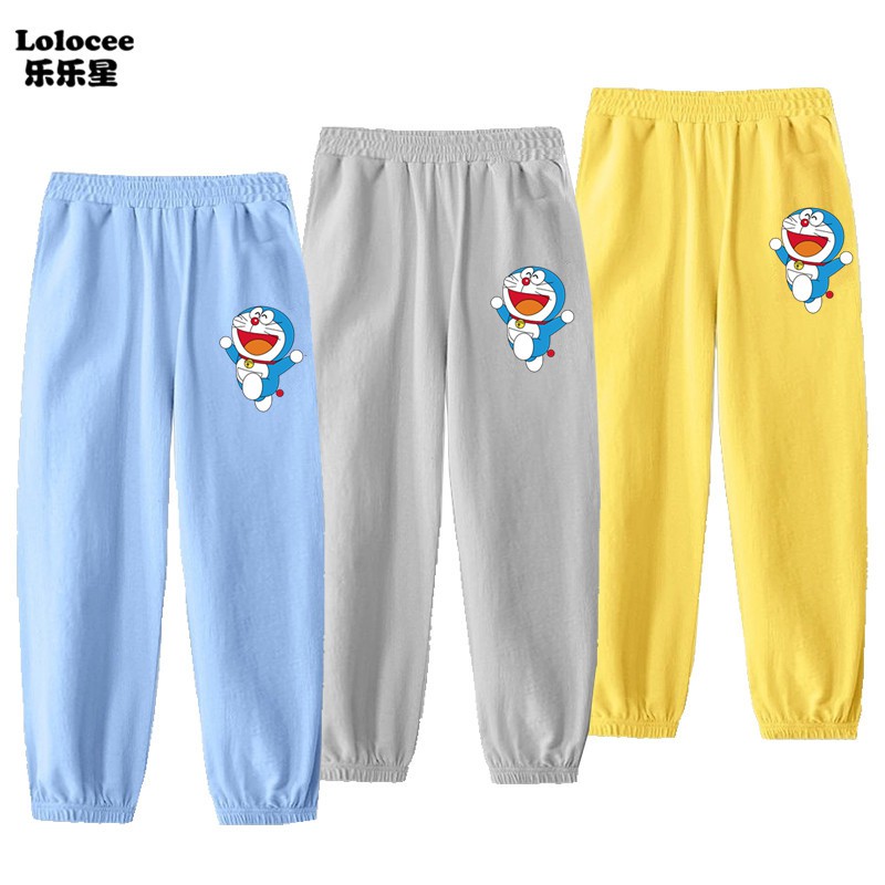 Quần Dài Lưng Thun In Hình Doraemon Đáng Yêu Cho Bé Trai