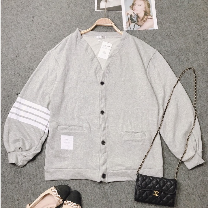  Áo Cadigan dáng rộng kẻ vạch tay nỉ da cá dày mịn đẹp cho nam nữ | BigBuy360 - bigbuy360.vn