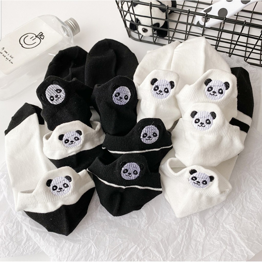 TẤT GÓT THÊU GẤU PANDA